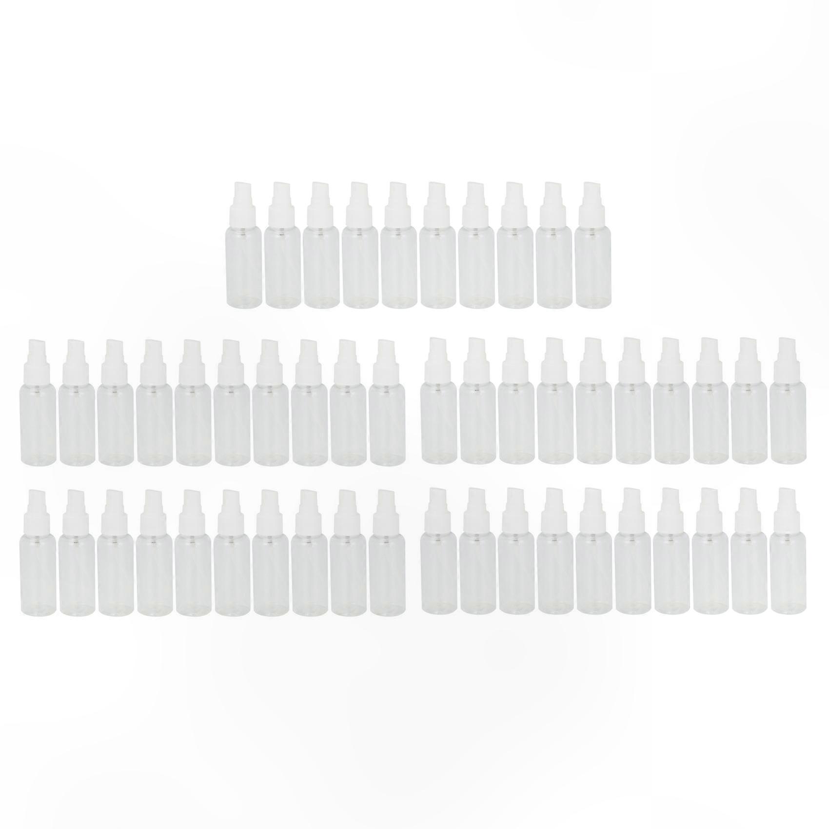 50 Pack 50ml Plastic Spray Bottles Refillable Atomizer with Fine Mist Pump