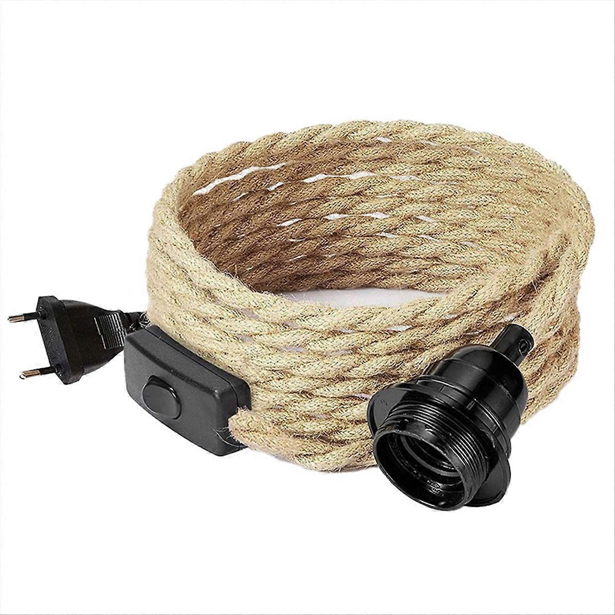Retro rope chandelier cord, (without bulb) EU Plug