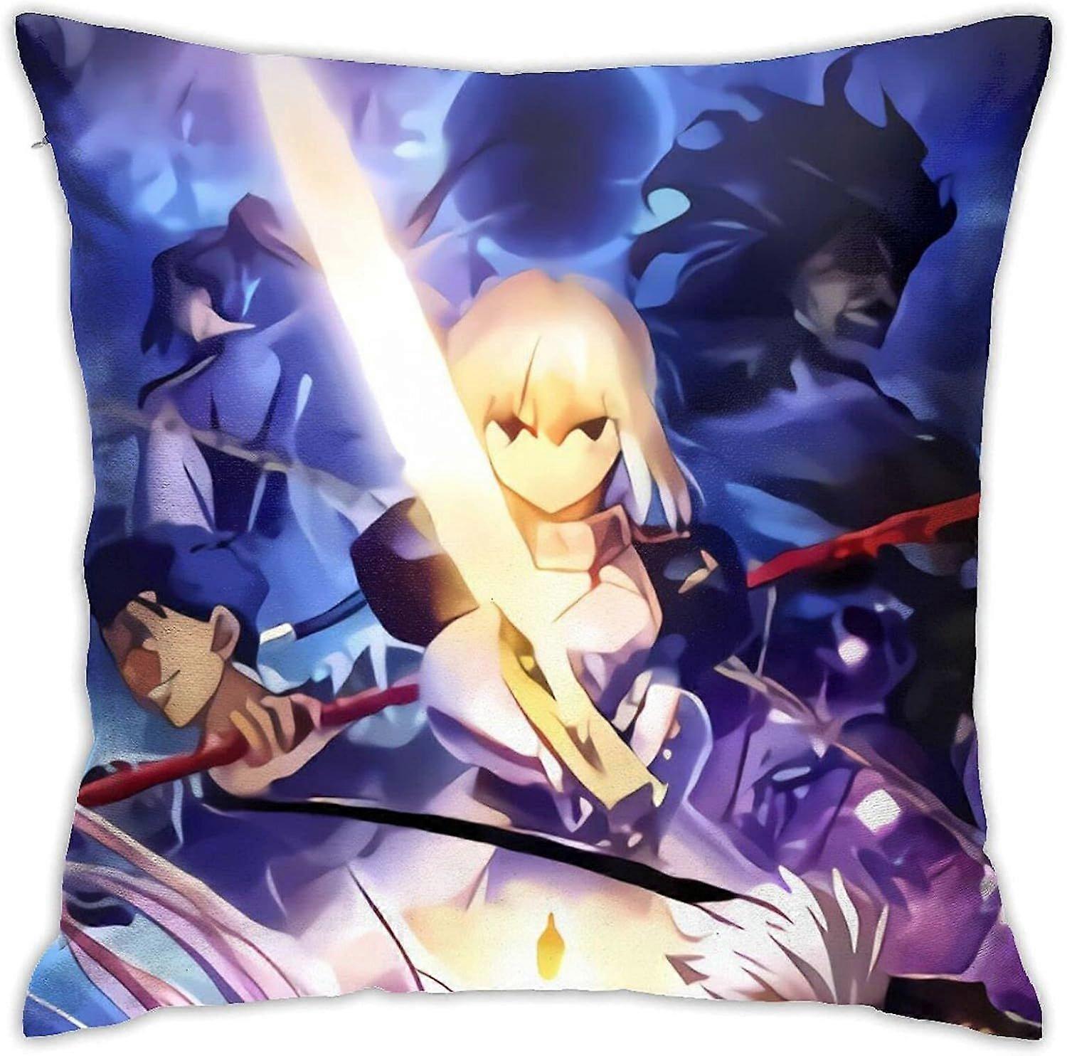 y952 Fatestayナイトアニメ枕両面スタイリッシュ印刷スロー枕カバーソフト枕カバー寝室ソファ装飾クッションカバー18 "18" in -TB2