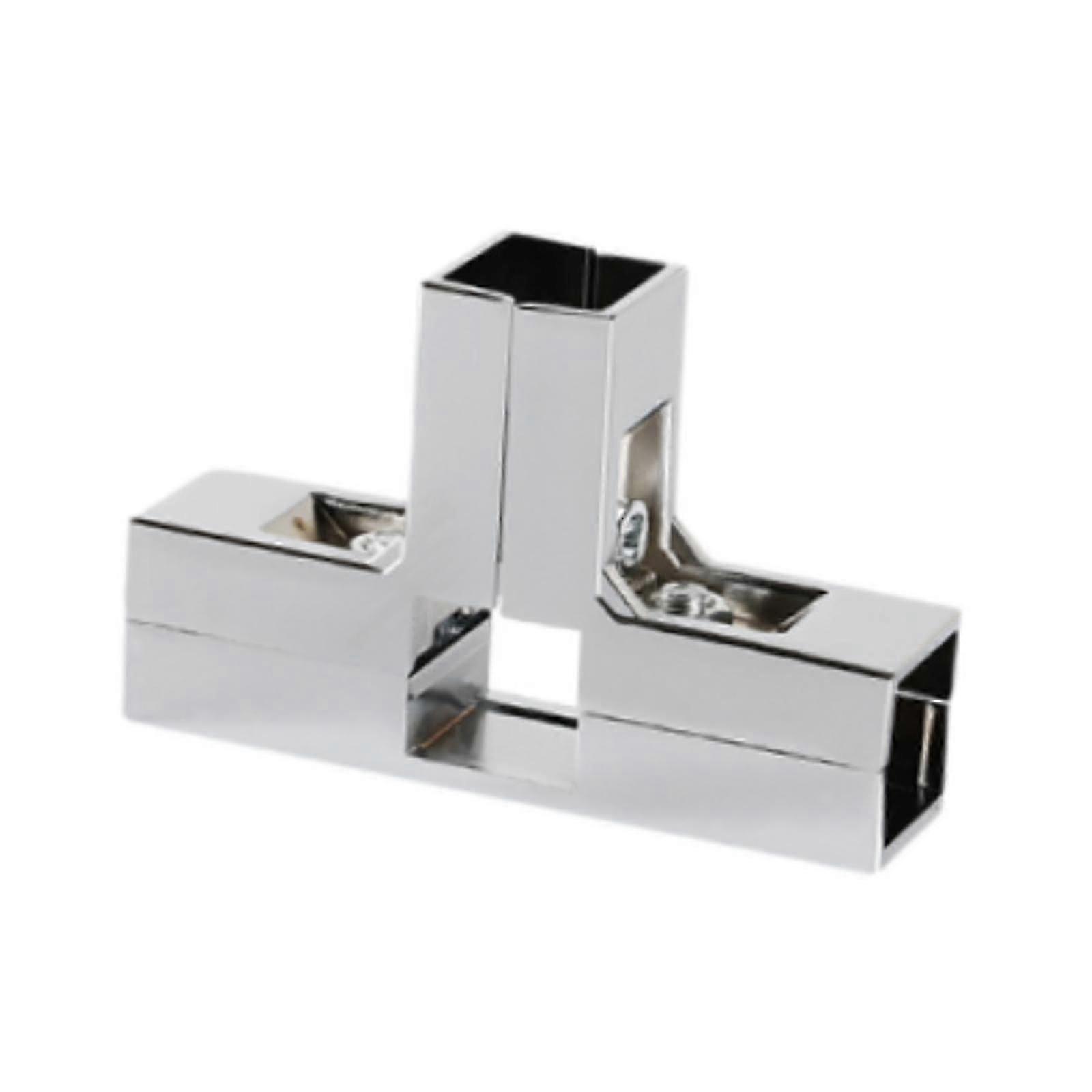 Clamp Connector for 1" x 1" Square Tube Easily Install Sturdy Aluminum Alloy Silvery L Shape