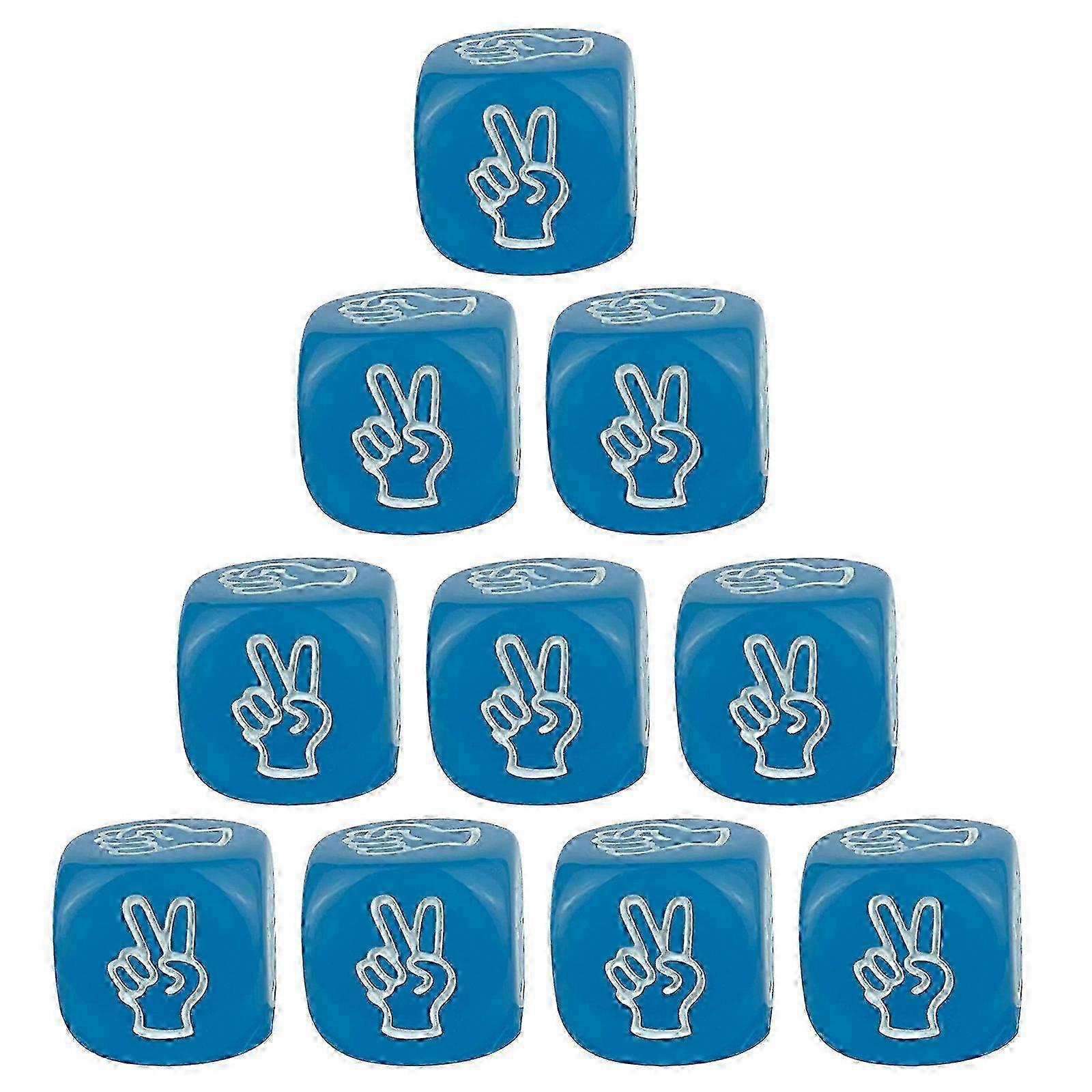 10Pcs Acrylic Party Game Dices Party Board Game Dices Entertainment Game Props Party Sieves Finger Guessing Game Dices Noctilucent Blue miao4