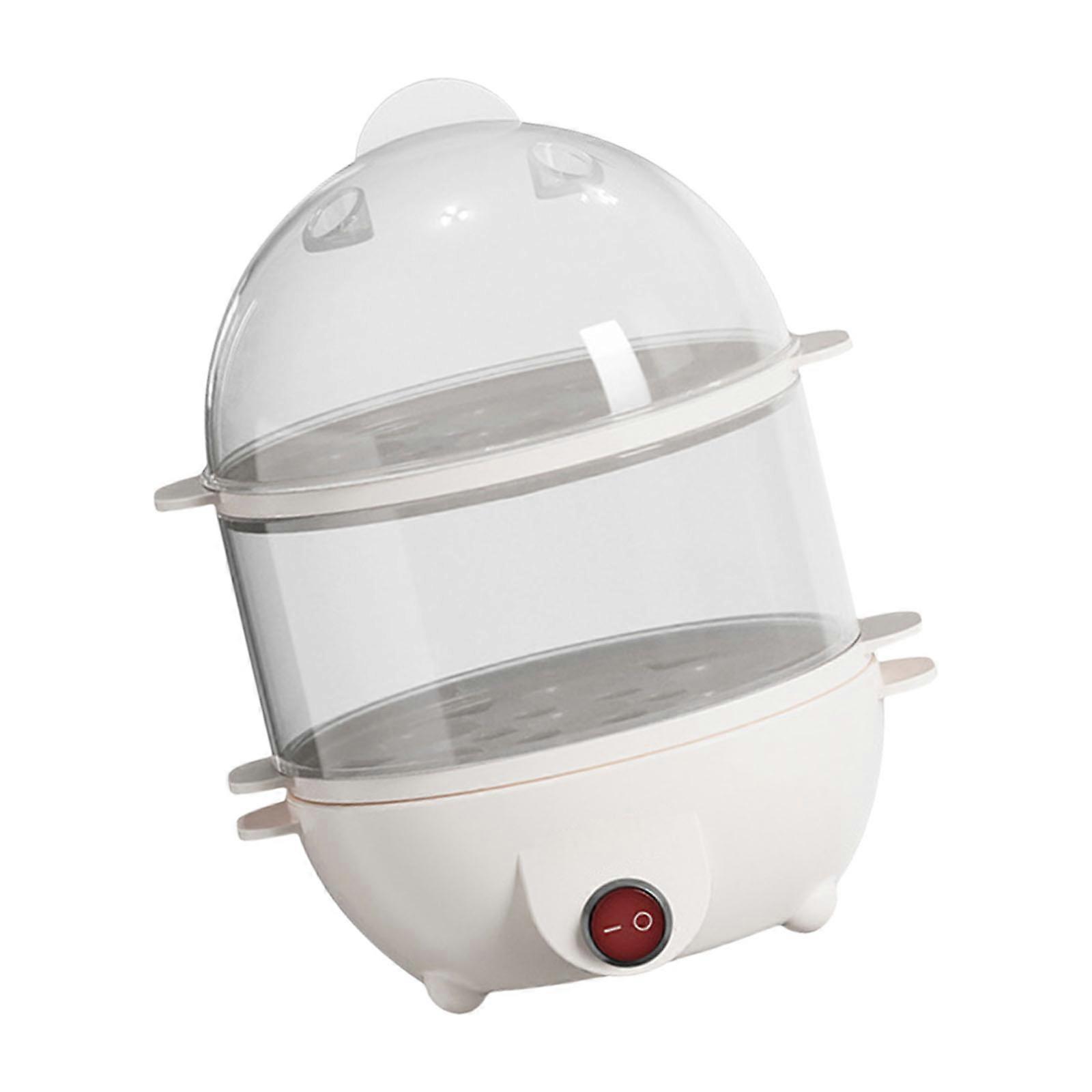 Double Layer Electric Eggs Cooker with Auto Shutoff Rapid Cooking Poacher for Poached Scrambled Eggs Vegetables Multicolor