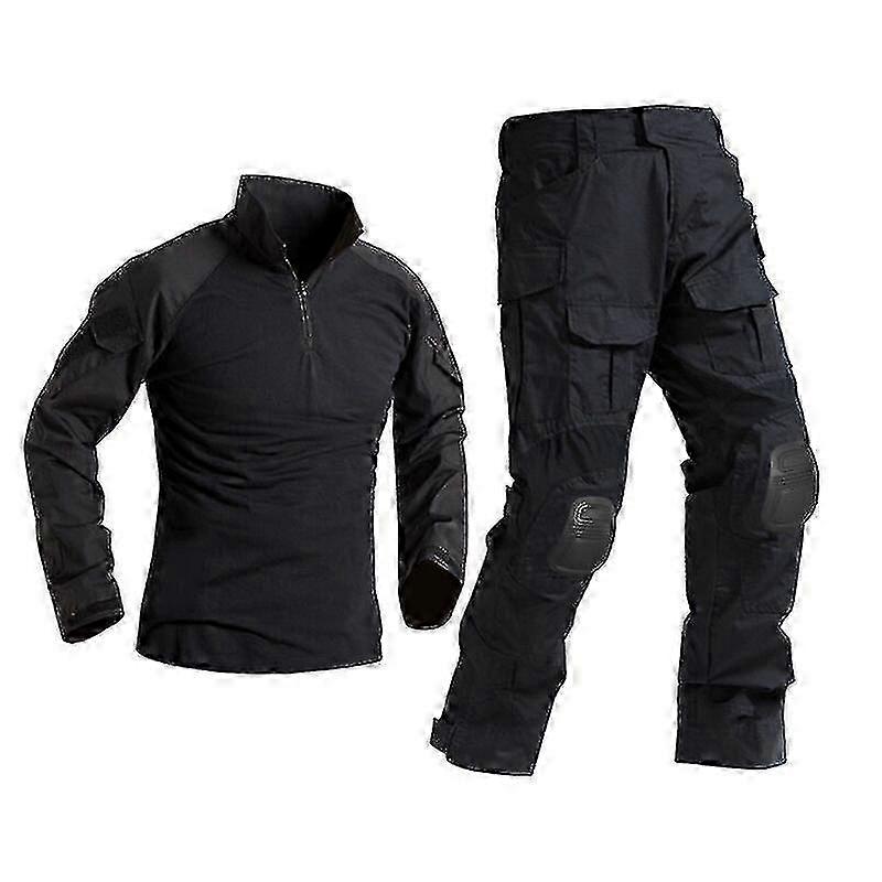 Uniforme tático para homens - camisa militar e calças de combate com joelheiras