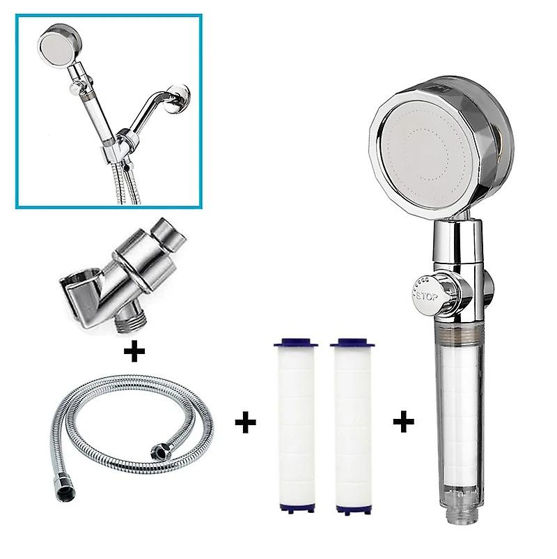 Propeller douchekop, hoge druk waterbesparende douche met 4 stuks filter, 360 graden roterende turbo ventilator jet douchekop, propeller aangedreven handheld show