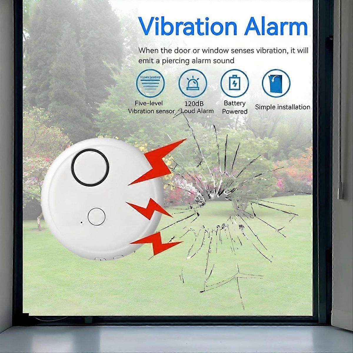 Door Window Vibration Sensor Alarm 130dB Adjustable Sensitivity Alarm Warehouse Security Sensor for