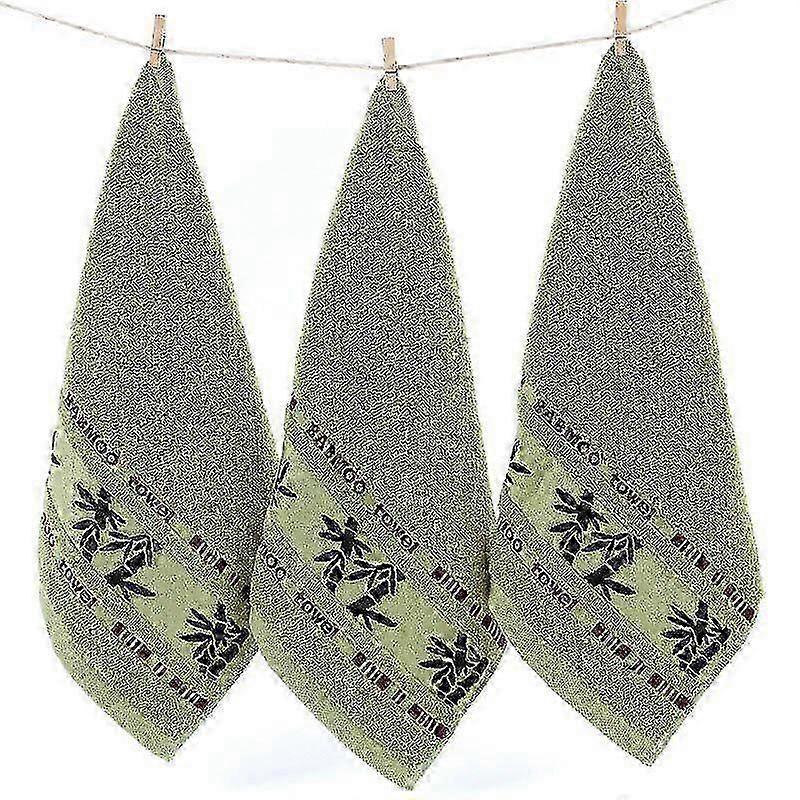 Bamboo Pattern Fiber Cotton Bibs Small Square Hair Drying No Lint Absorbent Drying Soft Face Towel