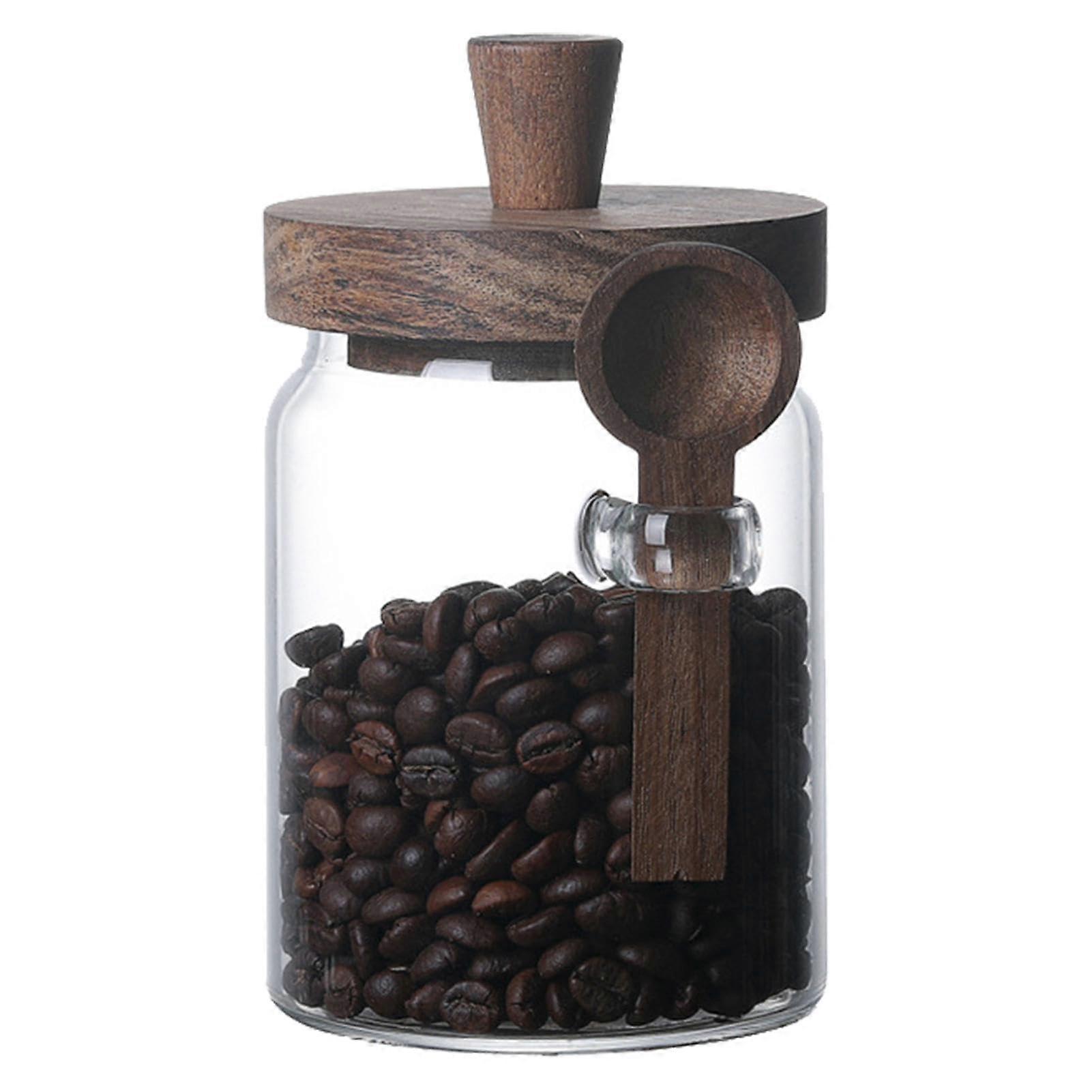 Glass Jars with Airtight Lid and Spoon 600ml Capacity Glass Food Storage Containers For Coffee Sugar Flour Cookies