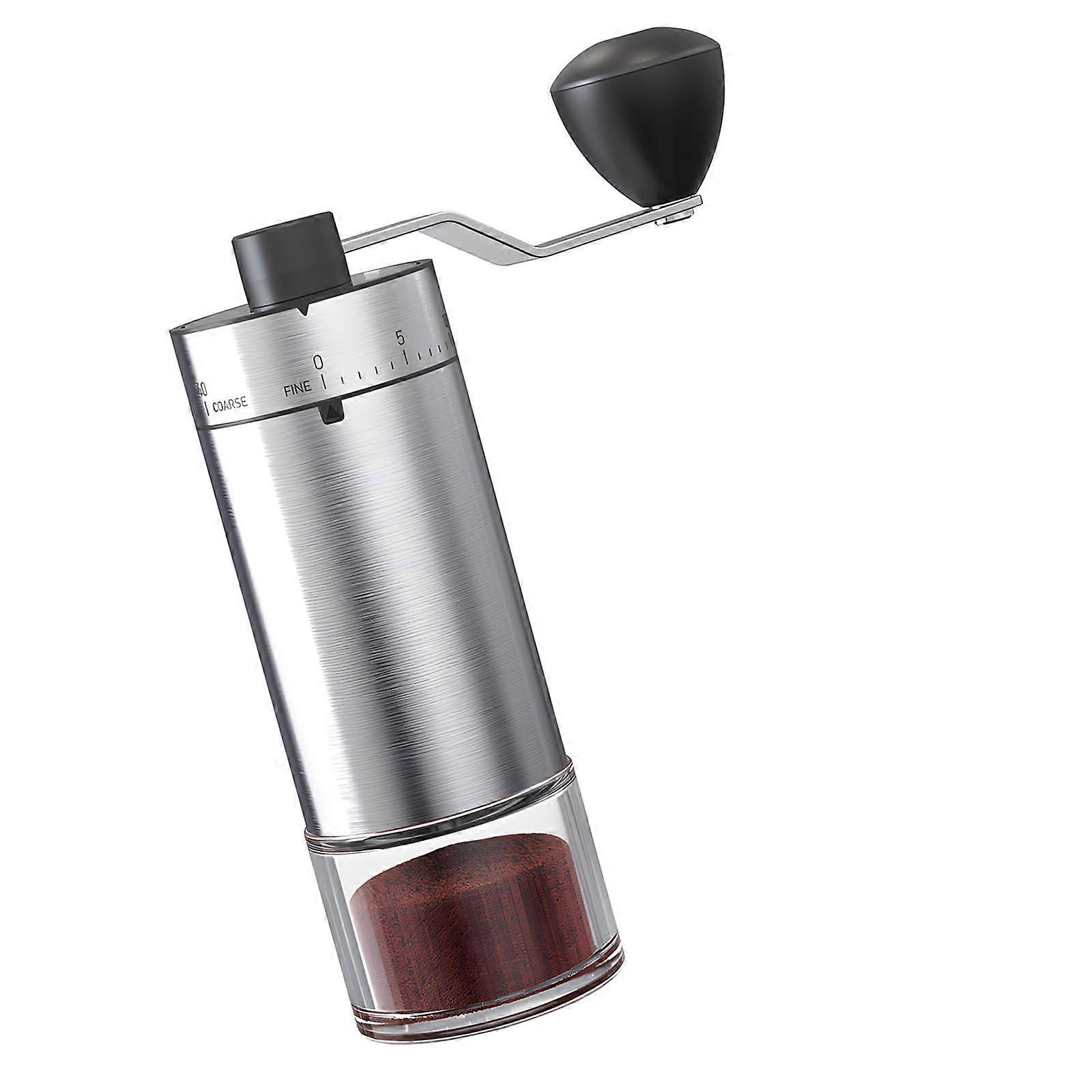 Adjustable Manual Coffee Grinder With 40 Precise Setting Portable Conical Burr Mill For Espresso Pouring Over French Press  Silver