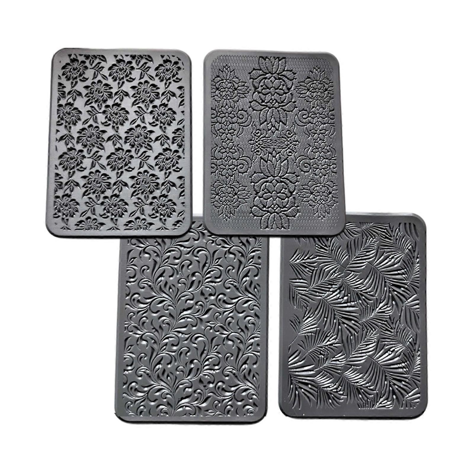 Polymer Clay Texture Stamp Set With Reusable Silicone Mats for Unique Earring Designs Multicolor