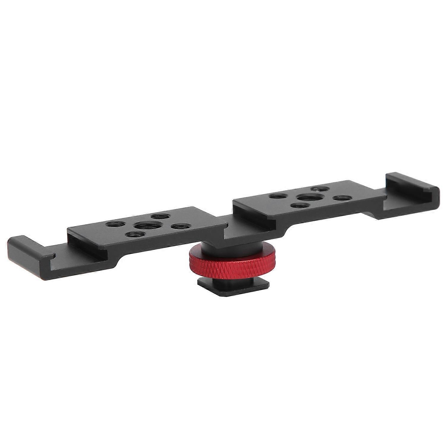 3 In 1 Hot Shoe Mount Adapter Extension Bar Bracket Stand for Camera Mobile PhoneBlack