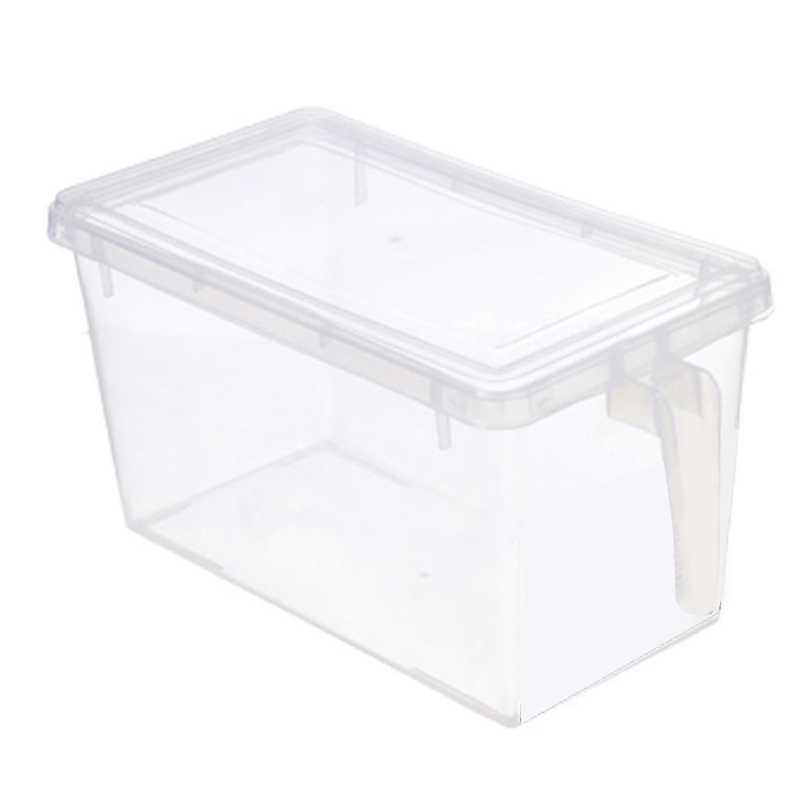 Fridge Food Box Transparent Rectangular Stackable Refrigerator Food Storage Container with Lid Handle f26
