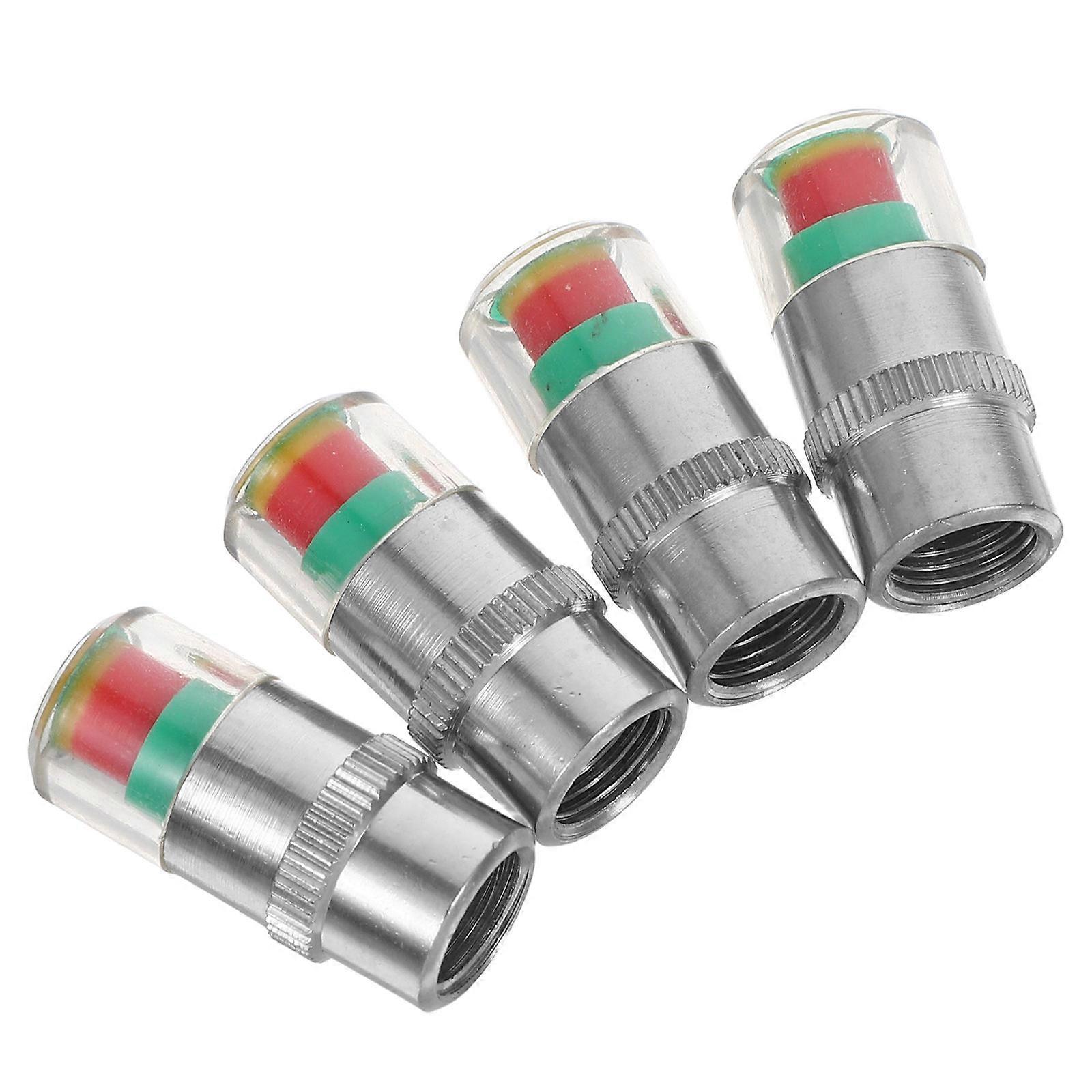 4Pcs Vehicle Tire Pressure Warning Automobile Tire Monitoring Sensor Indicator (Copper Core)