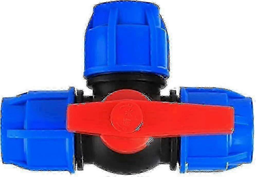 w Plastic T-type Three-way Ball Valve - Quick Connector for PE Water Pipes