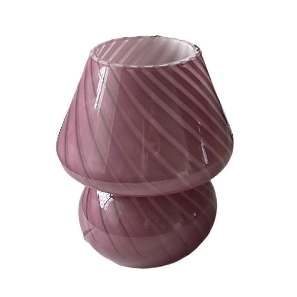 USB Powered Table Lamp Bedside Table Lamp Stripped Glass Night Light Purple