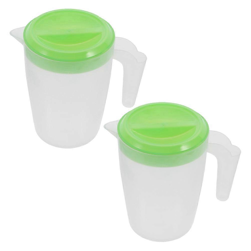 Plastic Cold Water Pitcher for Home Use 2Pcs Leakproof Lid Beverage Container