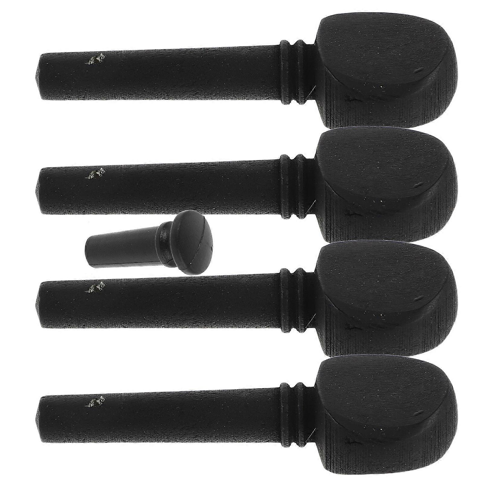 Small Violin Accessories Tuning Pegs for Stable Tuning 1Set Wooden Black