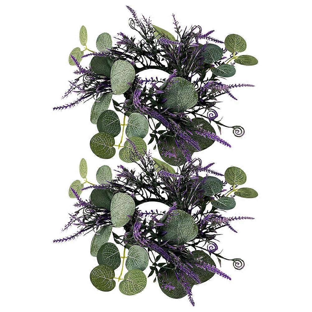 Pillar Candle Rings Circular Candle Holder for Spring Home Decor Plastic Multi 2Pcs