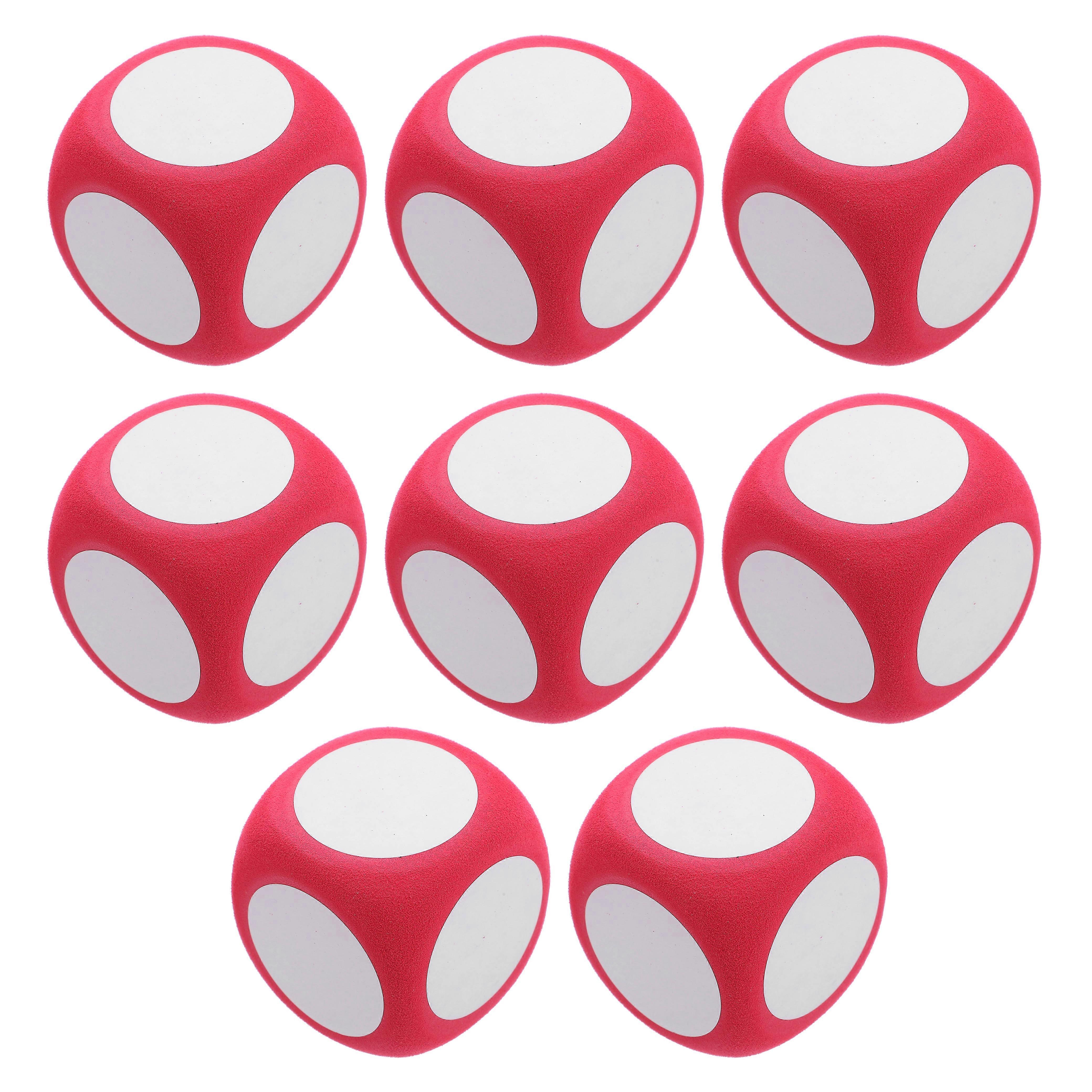Writable for Students Foam Blank Dices Red 6 cm Dry Erase Cubes Blocks Interactive Learning 8Pcs