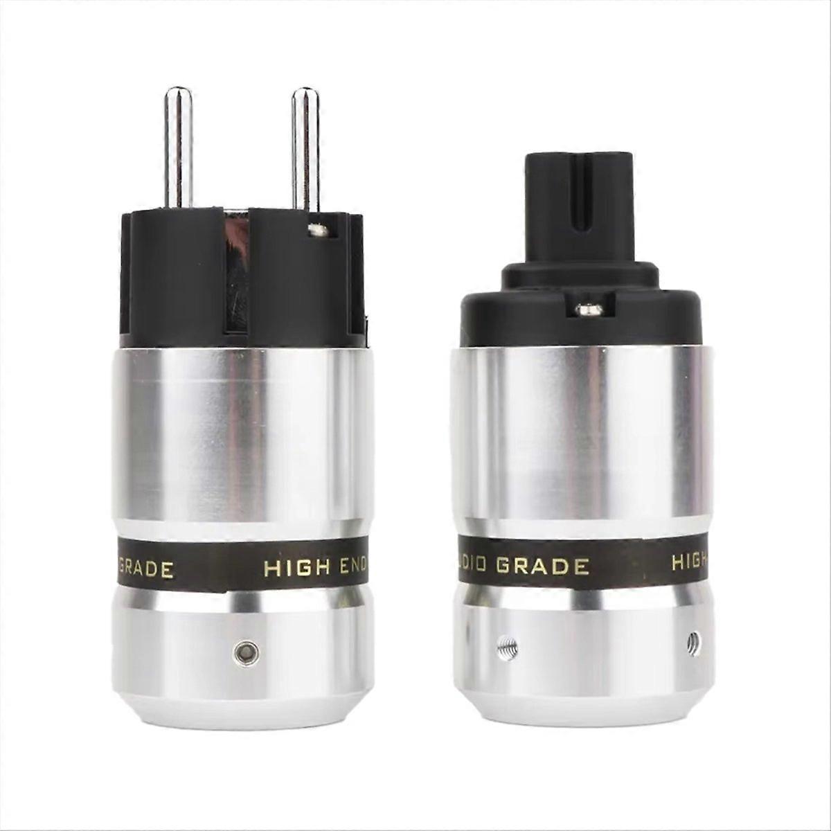 Toma de corriente Schuko macho + IEC C7 hembra chapada en rodio, enchufe UE