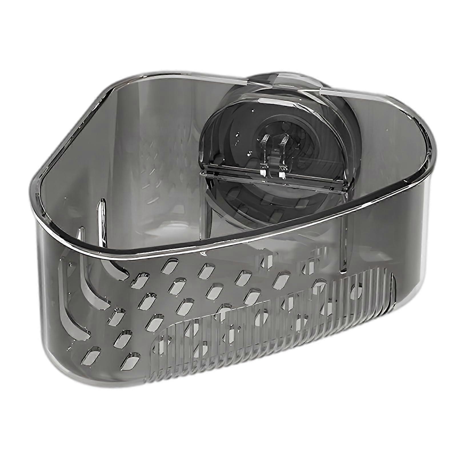 Sink Corner Rack with Suction Cup, Kitchen Sink Organizer Triangular Drain Basket Sponge Holder Black