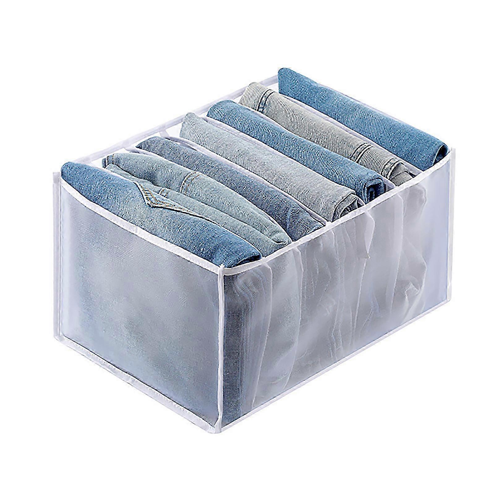Jeans Organizer Storage Drawer Pants Foldable Mesh Wardrobe, Large Capacity