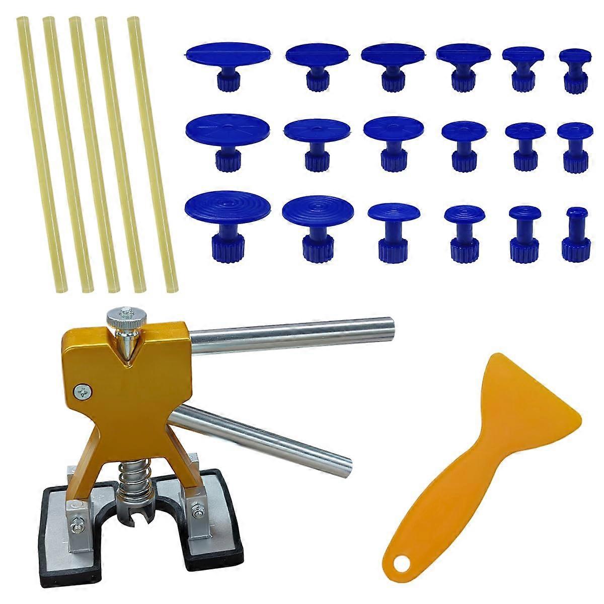 Car Dent Puller Paintless Dent  Kit with Golden Lifter, 18 Glue Tabs for Hail Damage