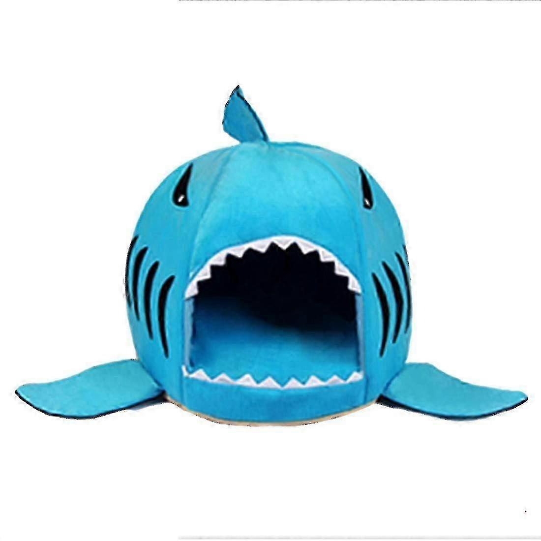 Indoor Pet House Bed for Small Dog and Cat Portable Foldable Shark 2 in 1 Nest Sofa Warm Plush Dog Puppy Cat Igloo Bed