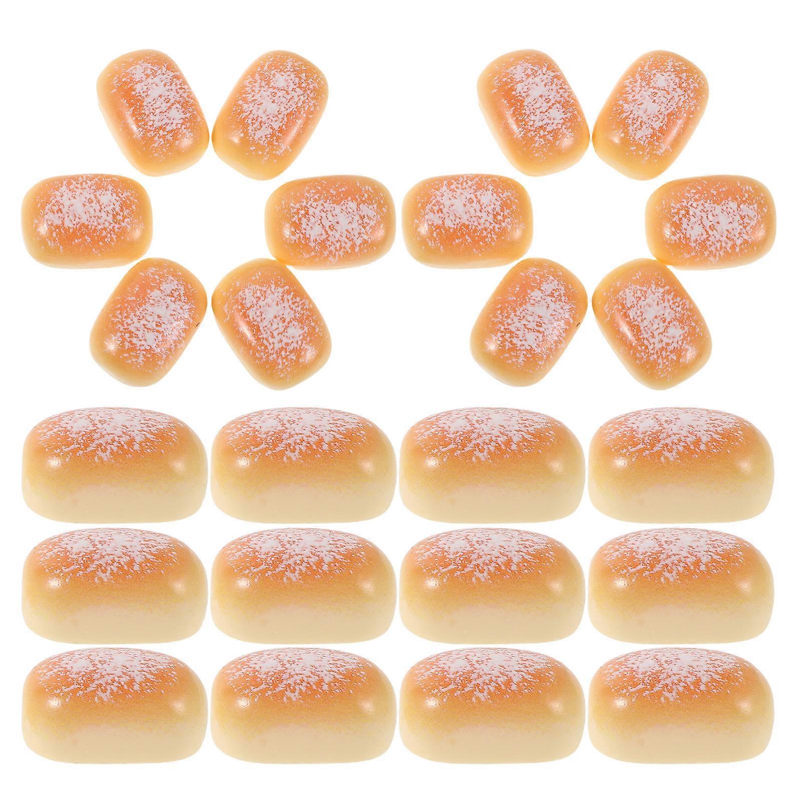 Artificial Mini Bread Resin Craft Charm for DIY Kitchen Decoration 50Pcs