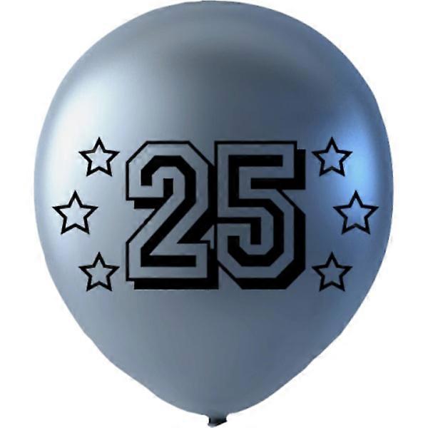 Balloons Silver metallic w. text 25 - 6-pack Silver grey