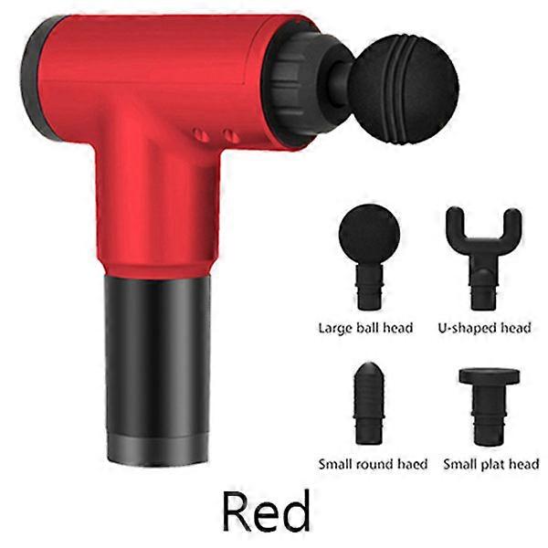 Massage Gun 4 Massage Heads Red