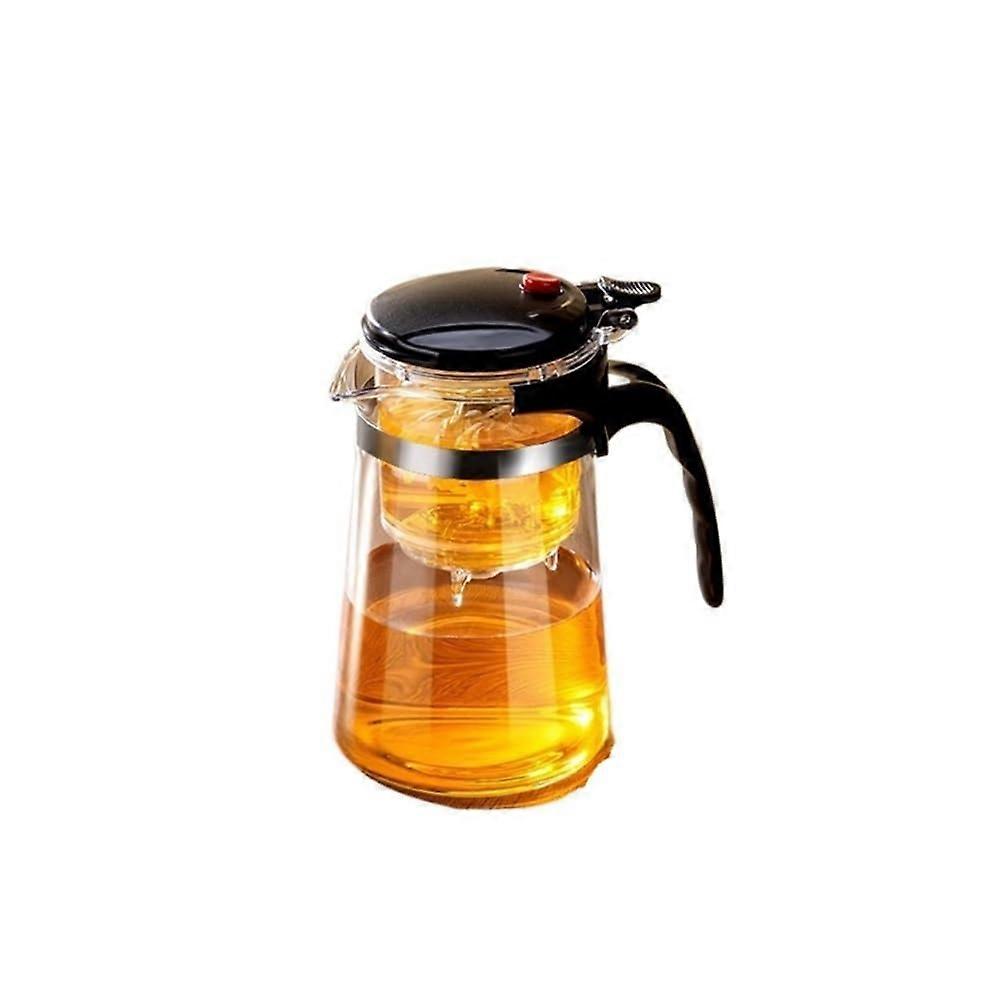 Glass Teapot with Infuser, Heat Resistant Glass Kettle, OneButton Brewing, NonDrip Spout