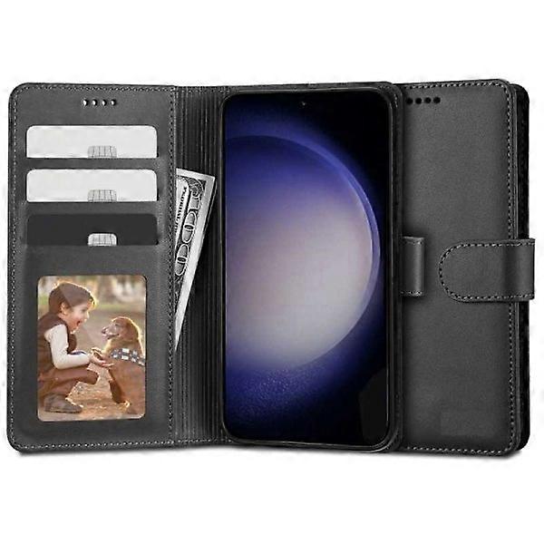 Compatible with Samsung S23 Plus Wallet Case PU Leather 4-COMPARTMENT Black