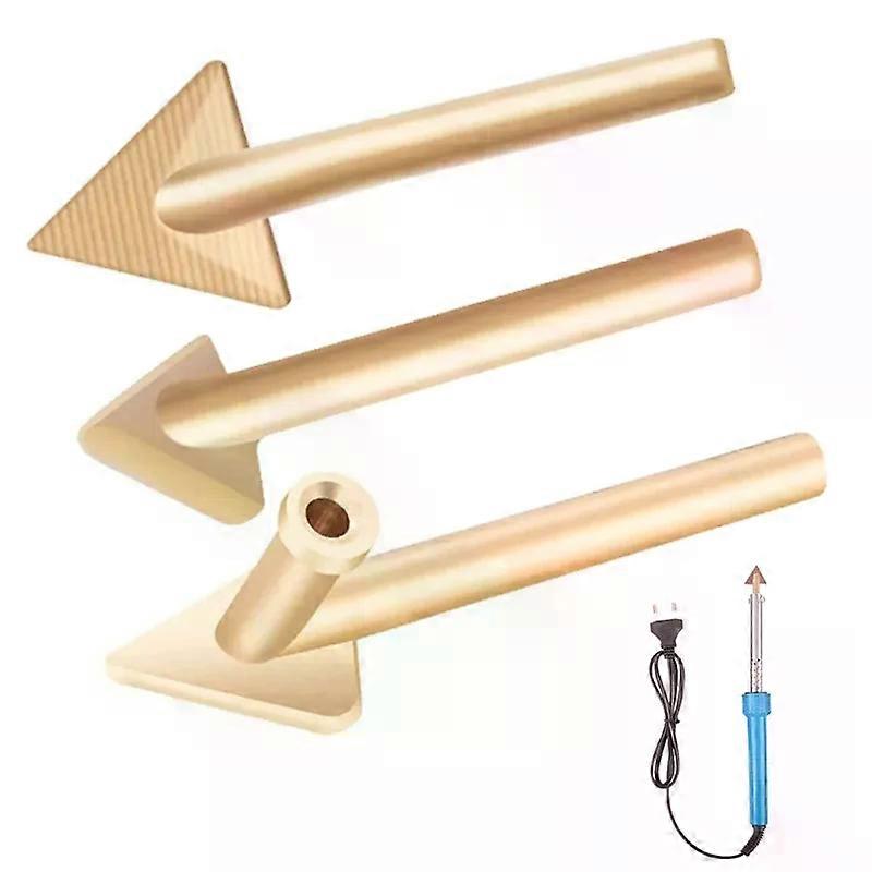3pc Soldering Iron Tips Set Copper Triangular Smoothing Head Replacement Tips for 80Watt Plastic Welder Repair Tool
