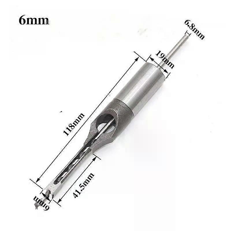 Square Punching Bit,8/12.7mm Woodworking Square Hole Drill Bit,drill bit set, Spiral Slot Chisel Woodworking Tool Punching Bit