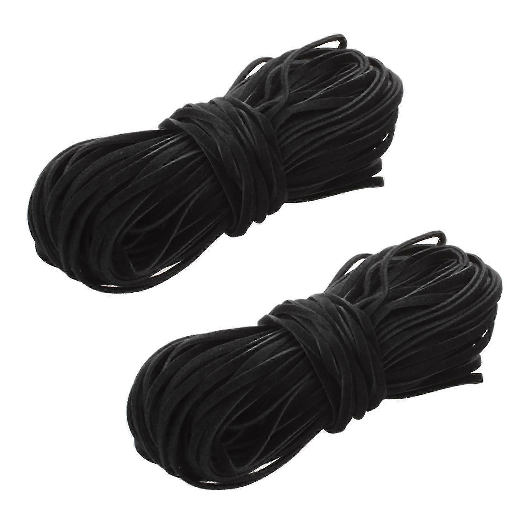 2pcs 18M Suede Leather String Ribbon Cord 2mm Black DIY Deco