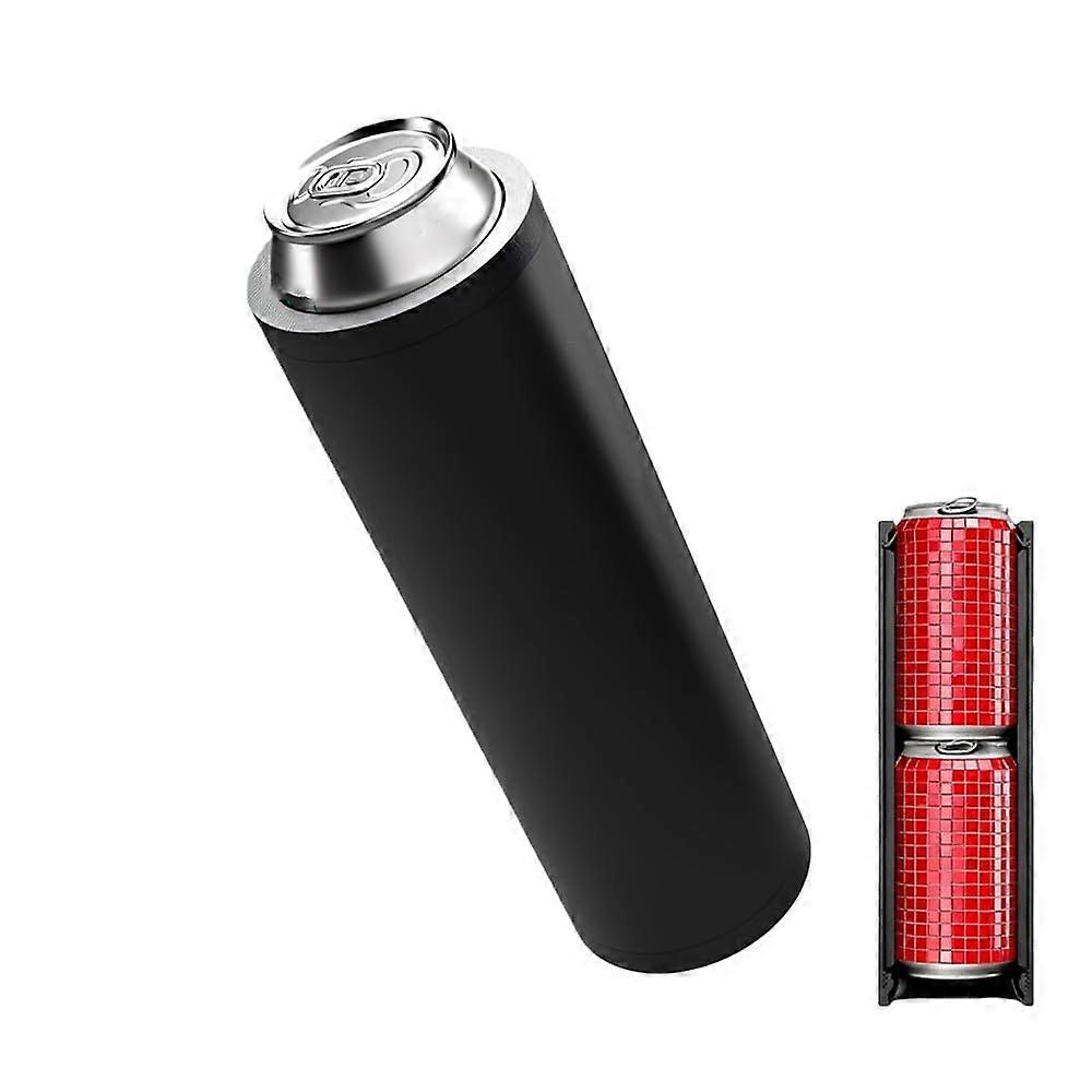 Double Can Cooler with Tactical Vertical Dual Holder, Bottom Loading, Fits Two 12oz Beer or Soda Cans, Black