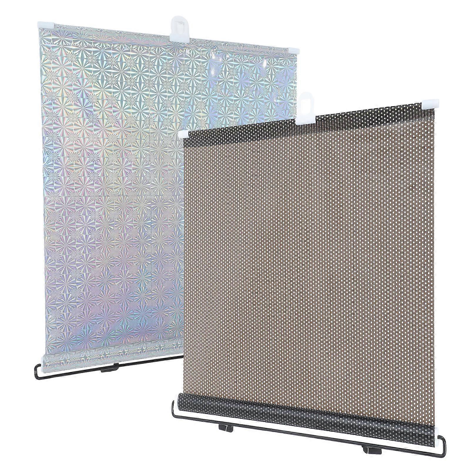 PVC Automatic Roller Shades for Window 2Pcs Portable Blackout Blinds