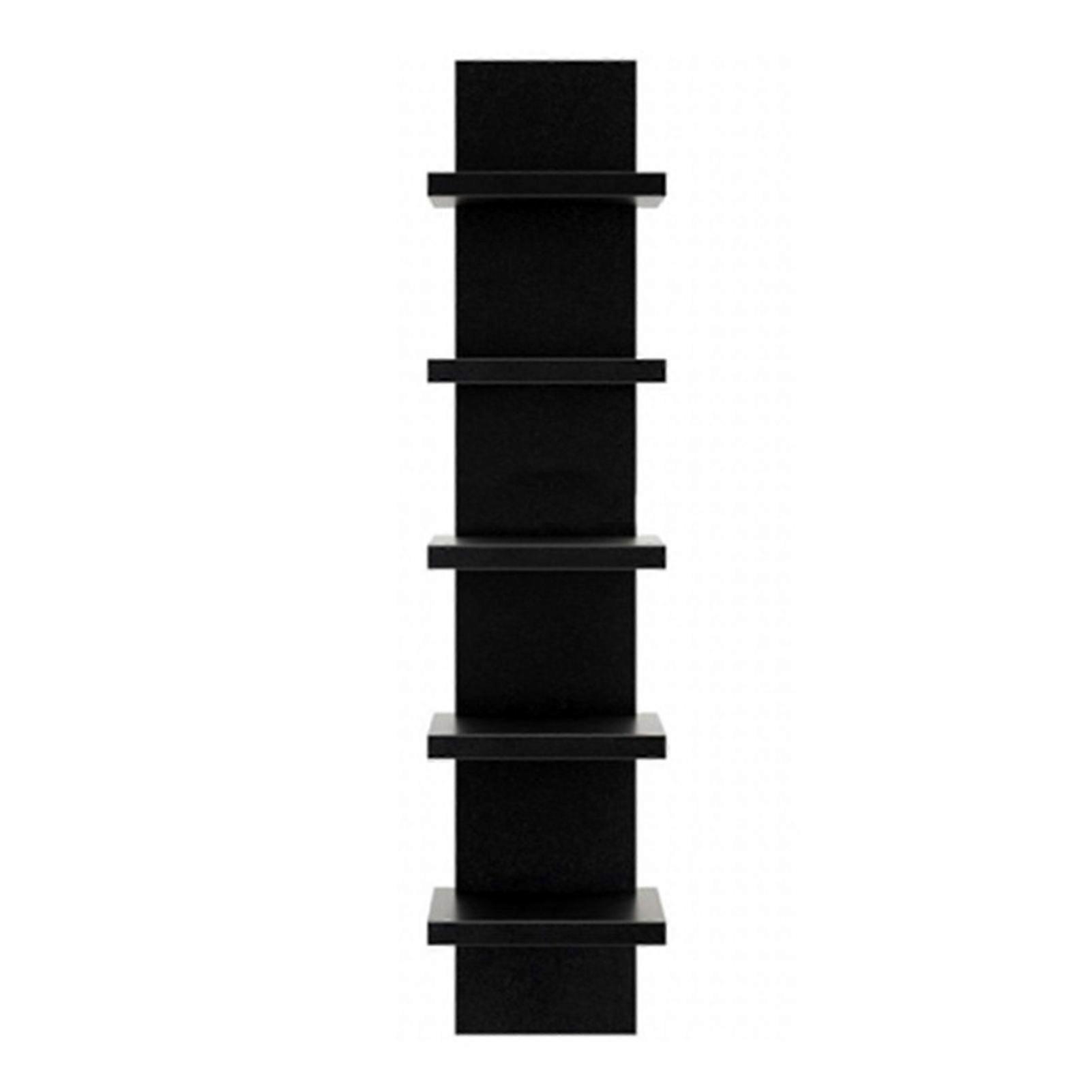 Floating Wall Mounted Bookshelf 5-Tier Space Saving Book Display Shelf Modern Minimalist Home Decor