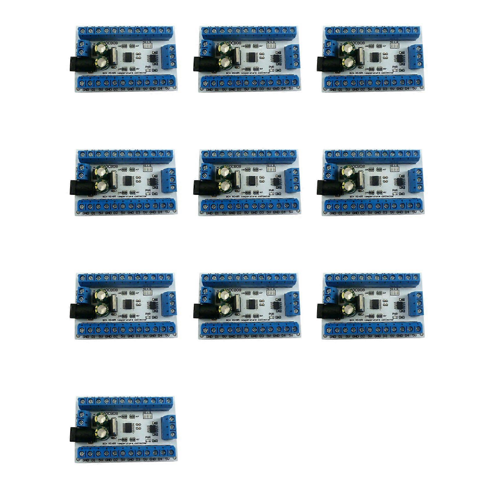 10X ELETECHSUP 8Ch Ds18B20 Rs485 Modbus Rtu Temperature Control Sensor Remote Digital Module PLC R4DCB08