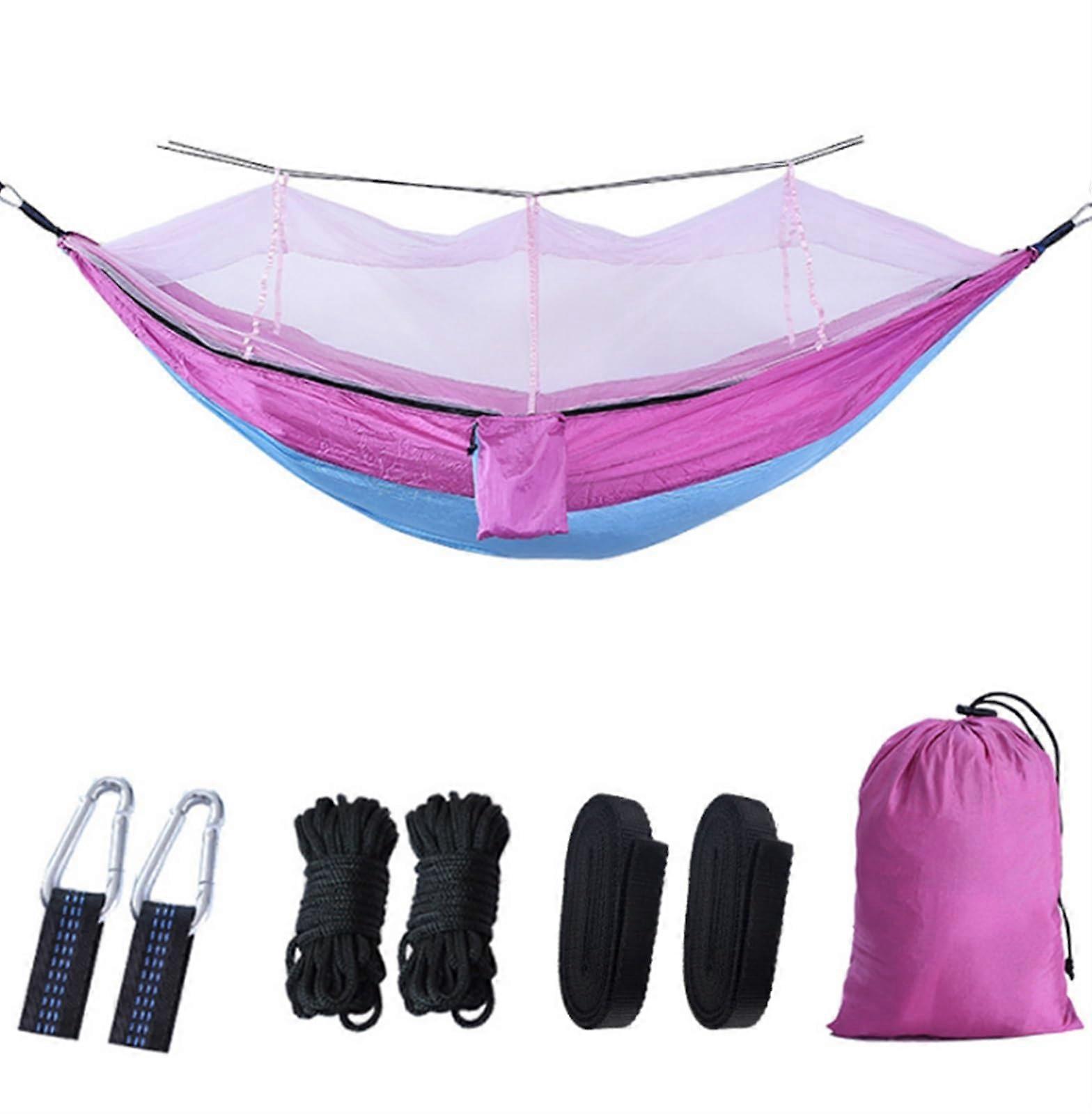 Double Camping Hammock with Mosquito Net 260x140cm Extra Large Nylon for Outdoor Camping