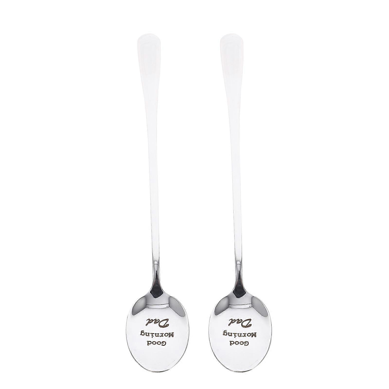 Soup Serving Spoons Stainless Steel Long Handle Spoons 2Pcs for Kitchen