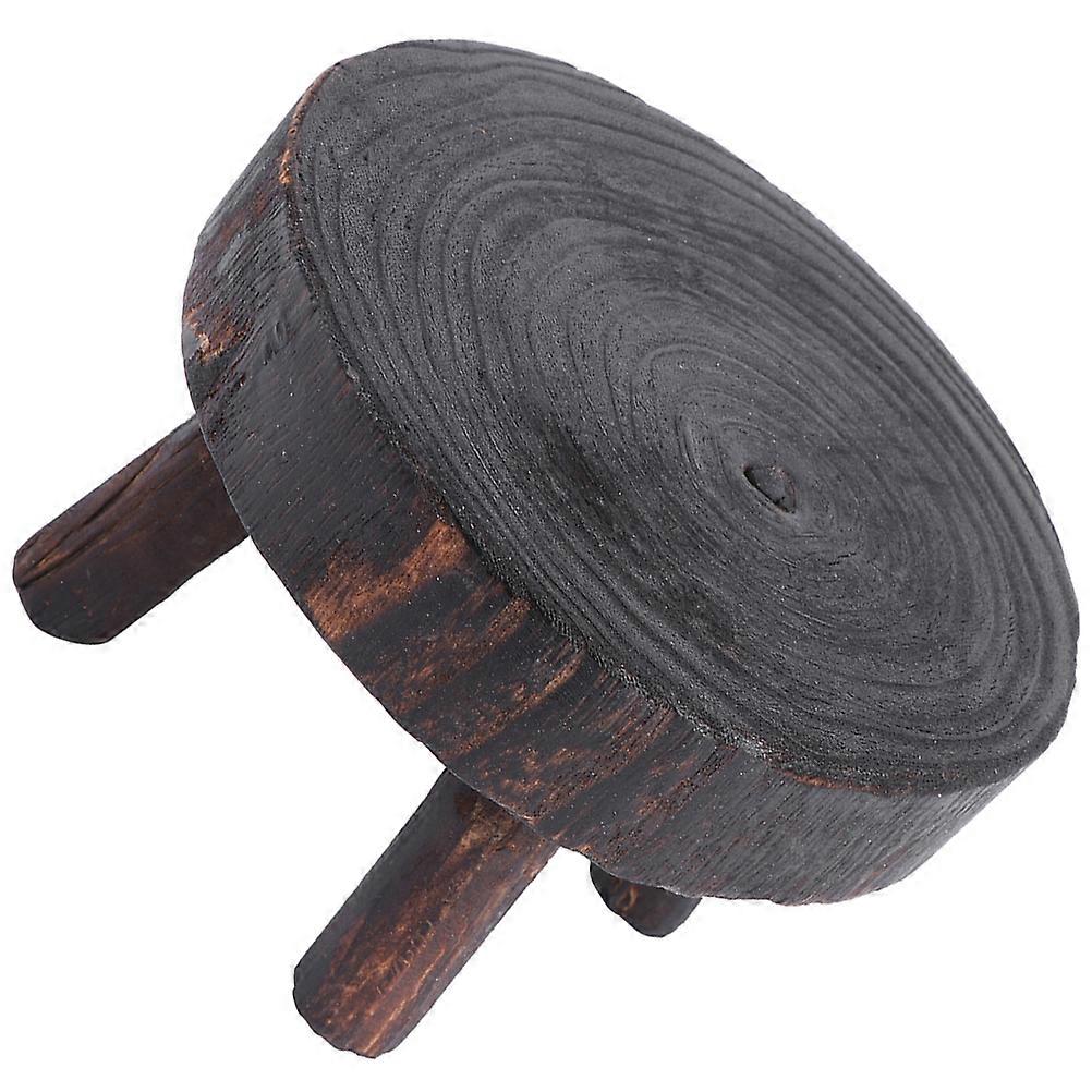 Decorative Flower Pot Stand Black Round Multi-Function Stool Home Use 1 Piece