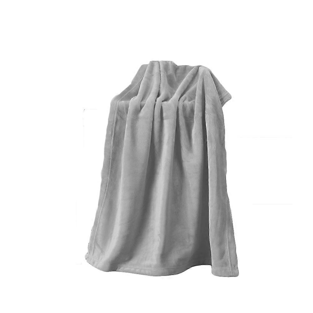 Flannel Pet Bedding for Warming Use 3Pcs Silvery Grey Solid Color Blanket