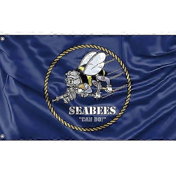 U.s. Navy Seabees Flag Print