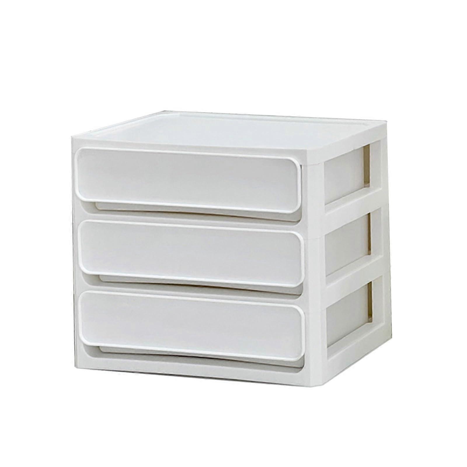 Desktop Storage Drawers Stackable Organizer Box for Office Supplies and Clutter Workspace White