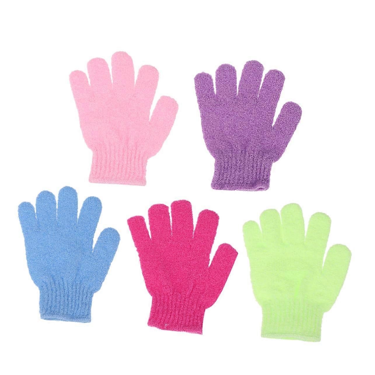 10Pcs Exfoliating Bath Gloves Five Finger Body Scrubber for Shower Back Massage Deep Cleansing