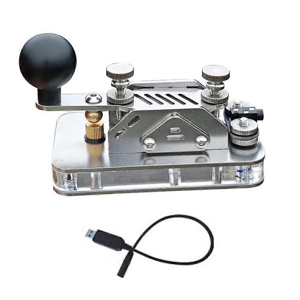 Morse Code Practice Key Manual Toggle Switch with Computer Cable for CW Radio Station Shortwave Telegraph