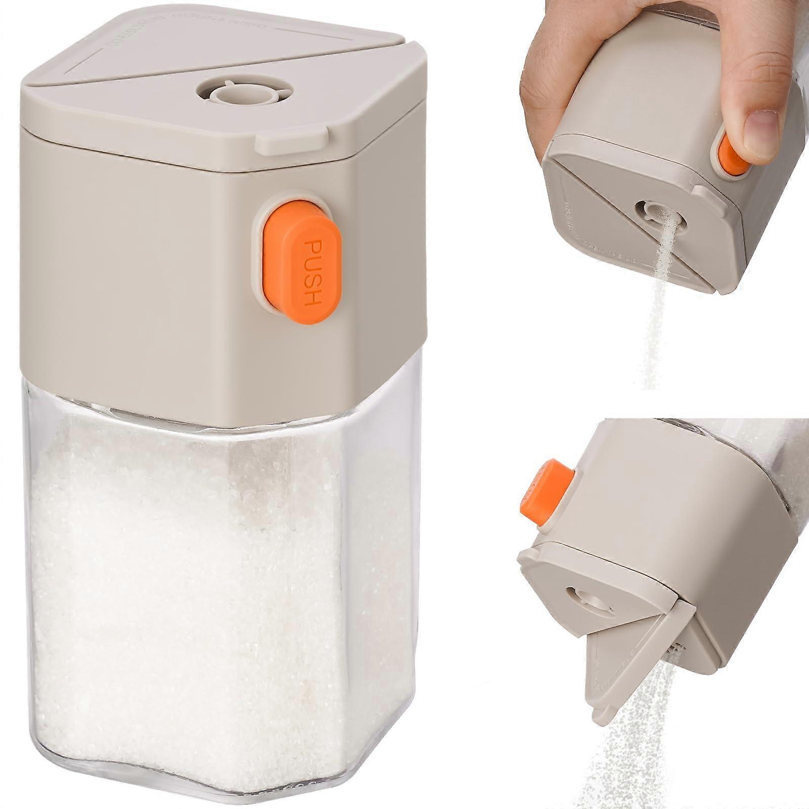 Sugar Dispenser with Dual Outlet, OneHand Operation 6oz Clear Sugar Container for Kitchen