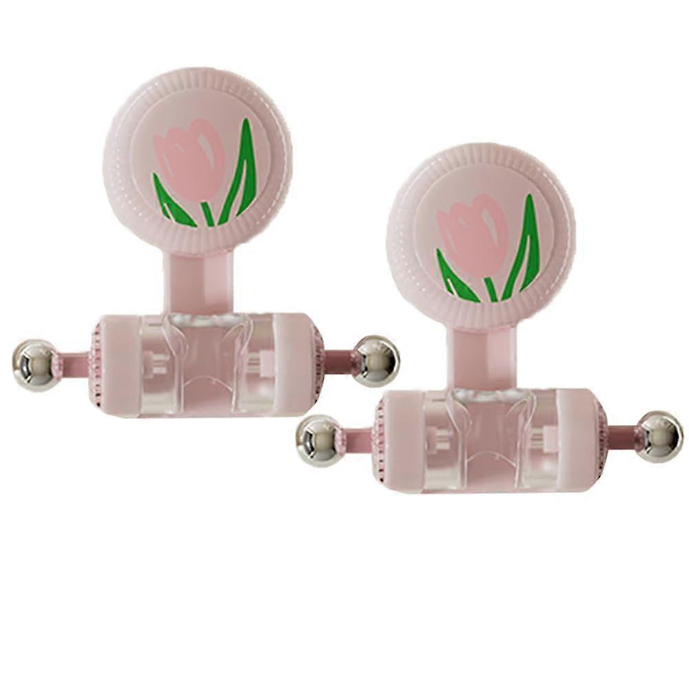 2Pcs Pink Adjustable Suction Cup Shower Head Holder, 360° Rotating Wall Mount Bracket