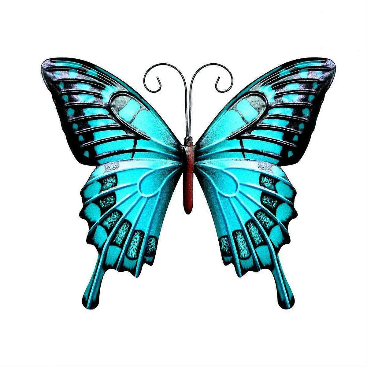 Iron Butterfly Wall Decor Rustic Metal Art Solid Iron Construction for Home and Garden